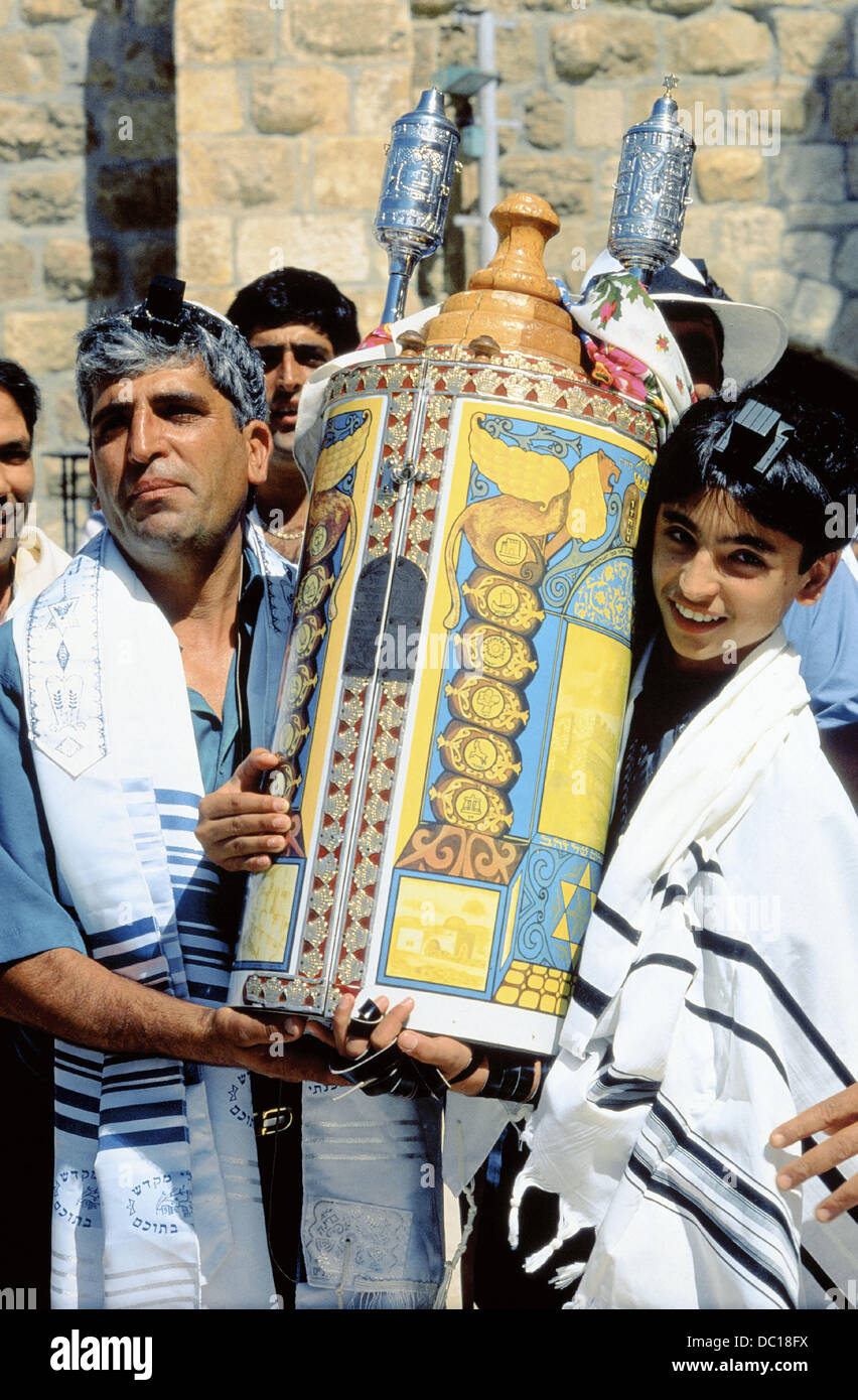 The ´Bar Mitzvah´ ceremony. Western Wall. Jerusalem. Israel Stock Photo