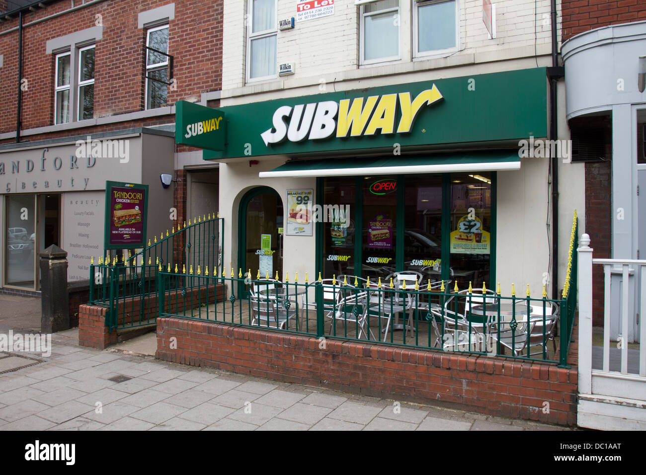 Subway fast food outlet in Ecclesall Road Sheffield England UK Stock Photo