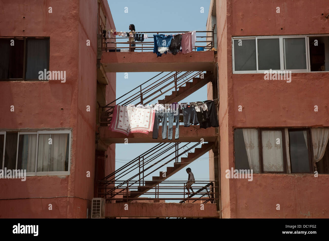 Angola, Luanda, 2011. A block of flats in a poor neighbourhood. Stock Photo