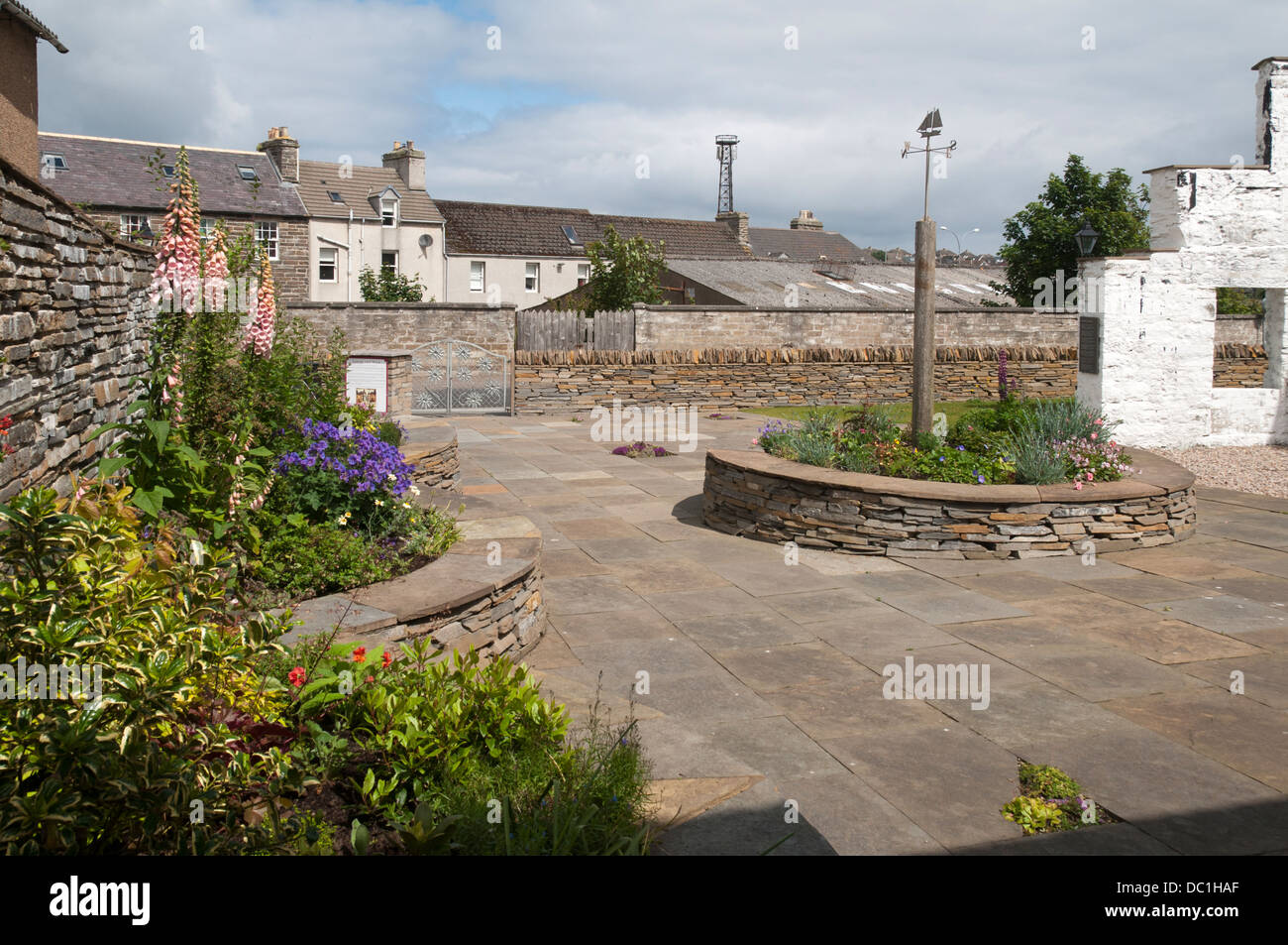 The Memorial Garden (to commemorate victims of World War 2 air raids). Wick, Caithness, Scotland, UK Stock Photo
