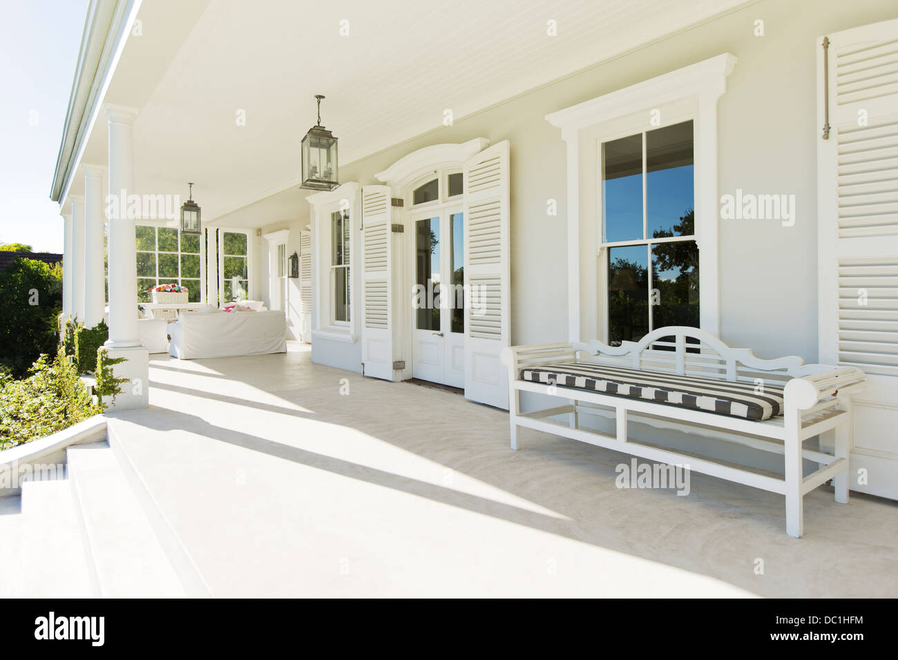 Porch of luxury house Stock Photo