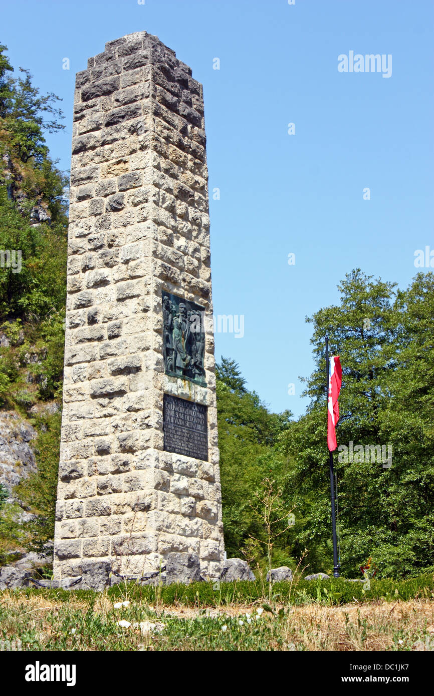 Monument to Croatian national anthem in Zelenjak, Hrvatsko Zagorje, Croatia Stock Photo