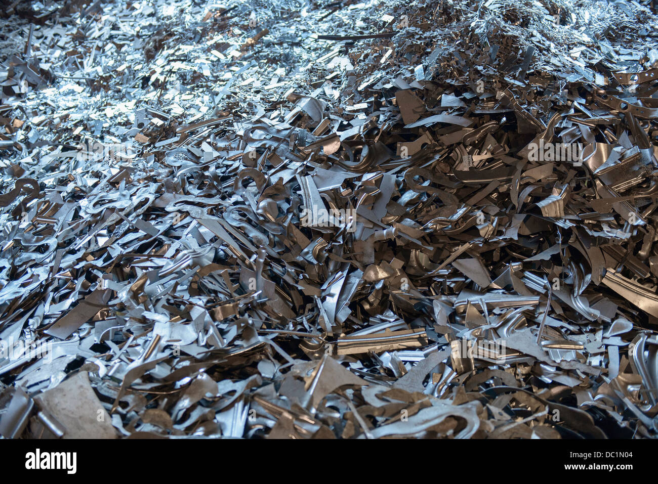 Pile of scrap metal in steel plant Stock Photo