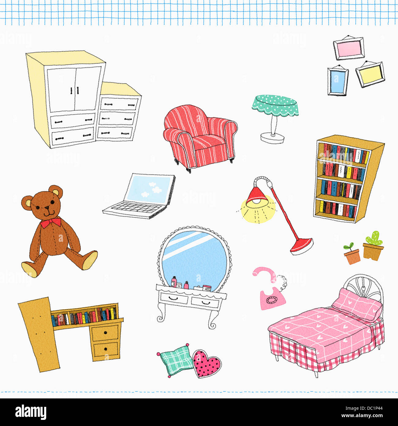 illustration set of icons related to house Stock Photo - Alamy