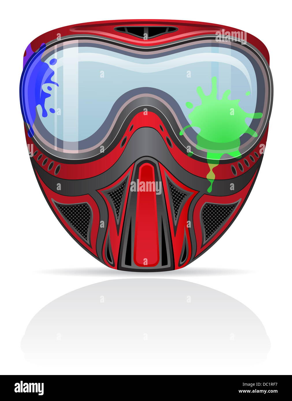 paintball mask illustration isolated on white background Stock Photo