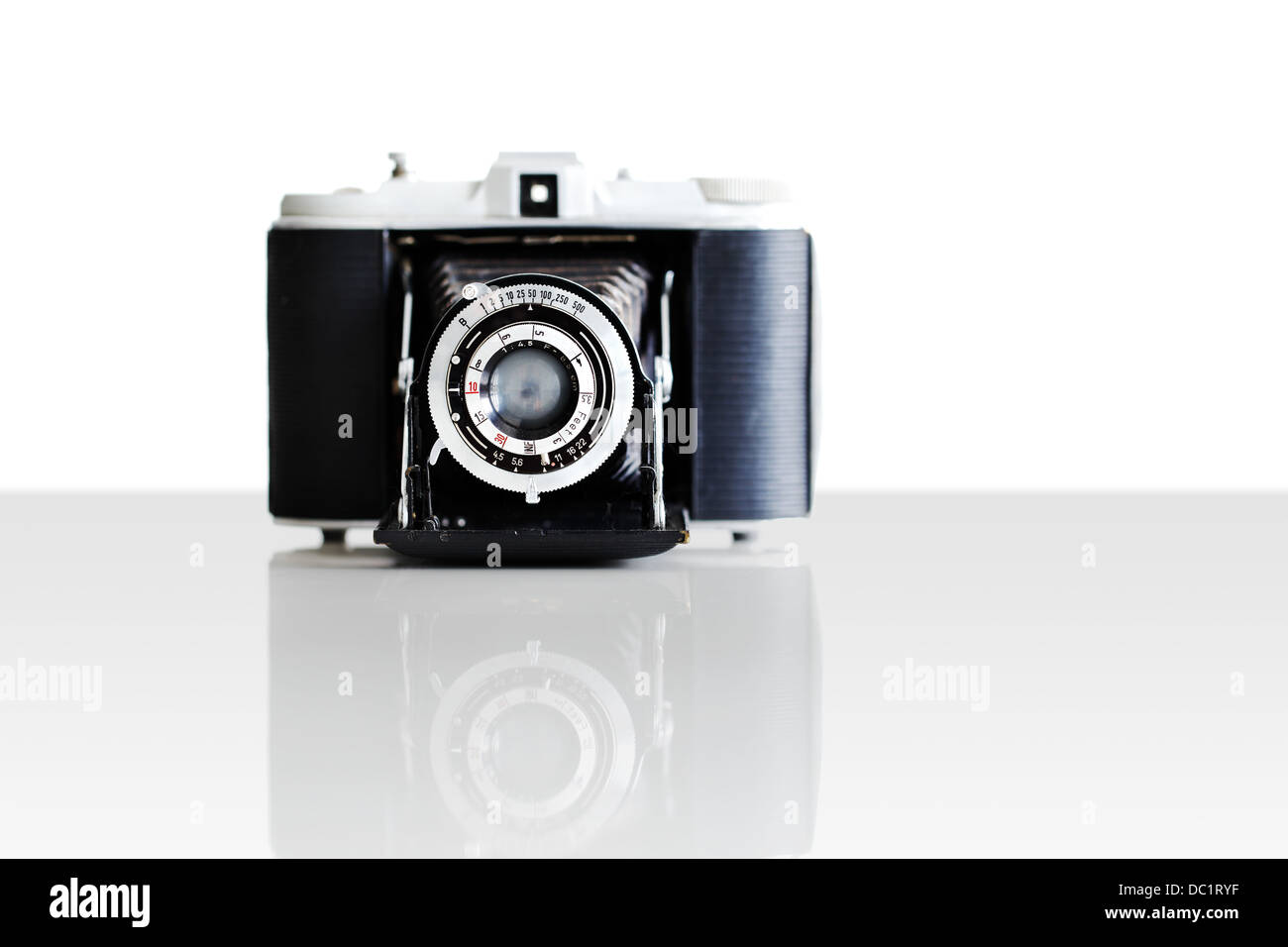 A beautiful German made vintage 35 mm film camera, with a fold out