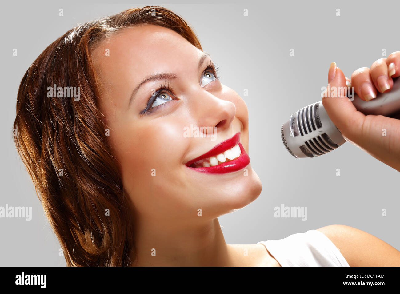 Portrait of female singer Stock Photo - Alamy