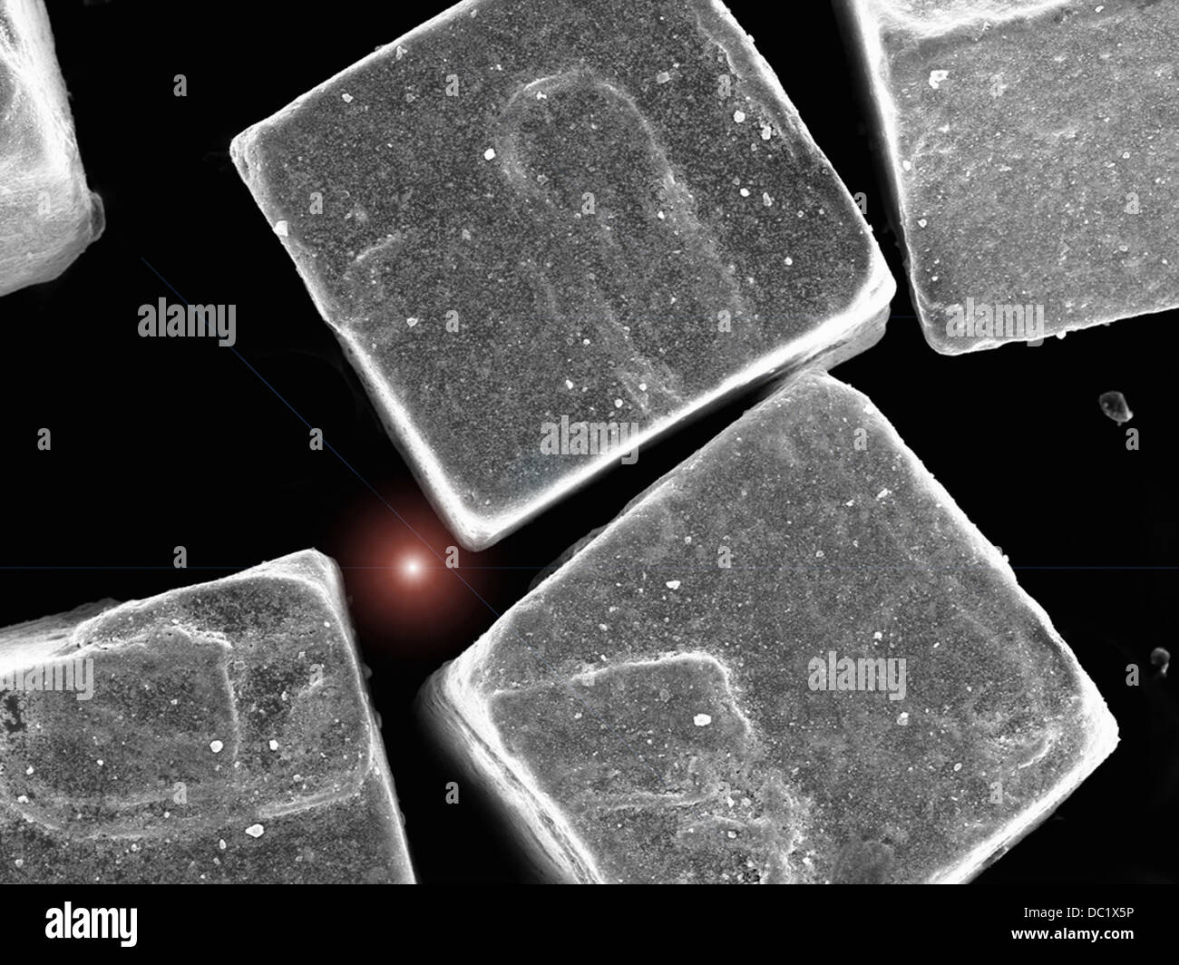 Salt crystals, SEM Stock Photo