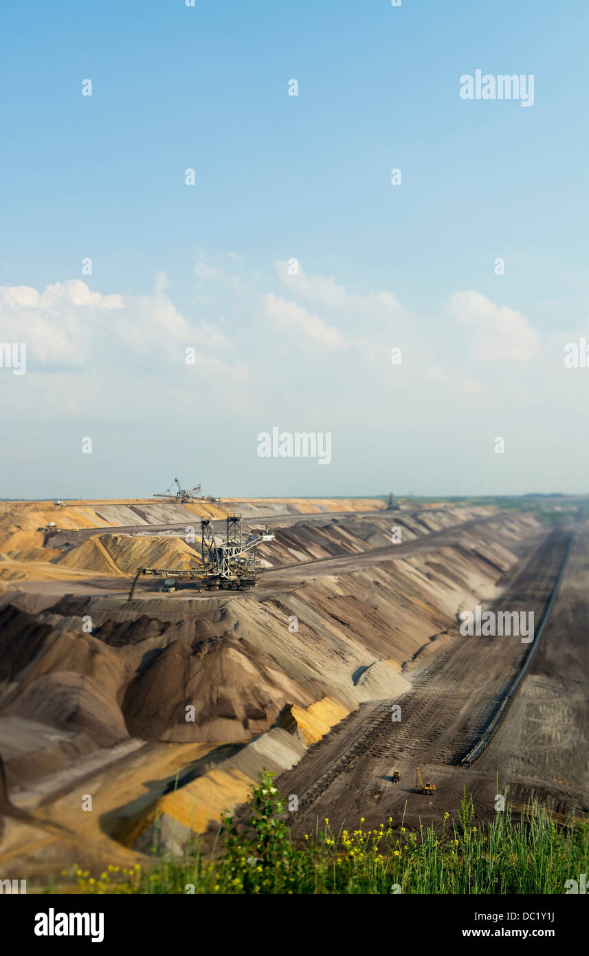 Opencast mine for brown coal, Juchen, Germany Stock Photo