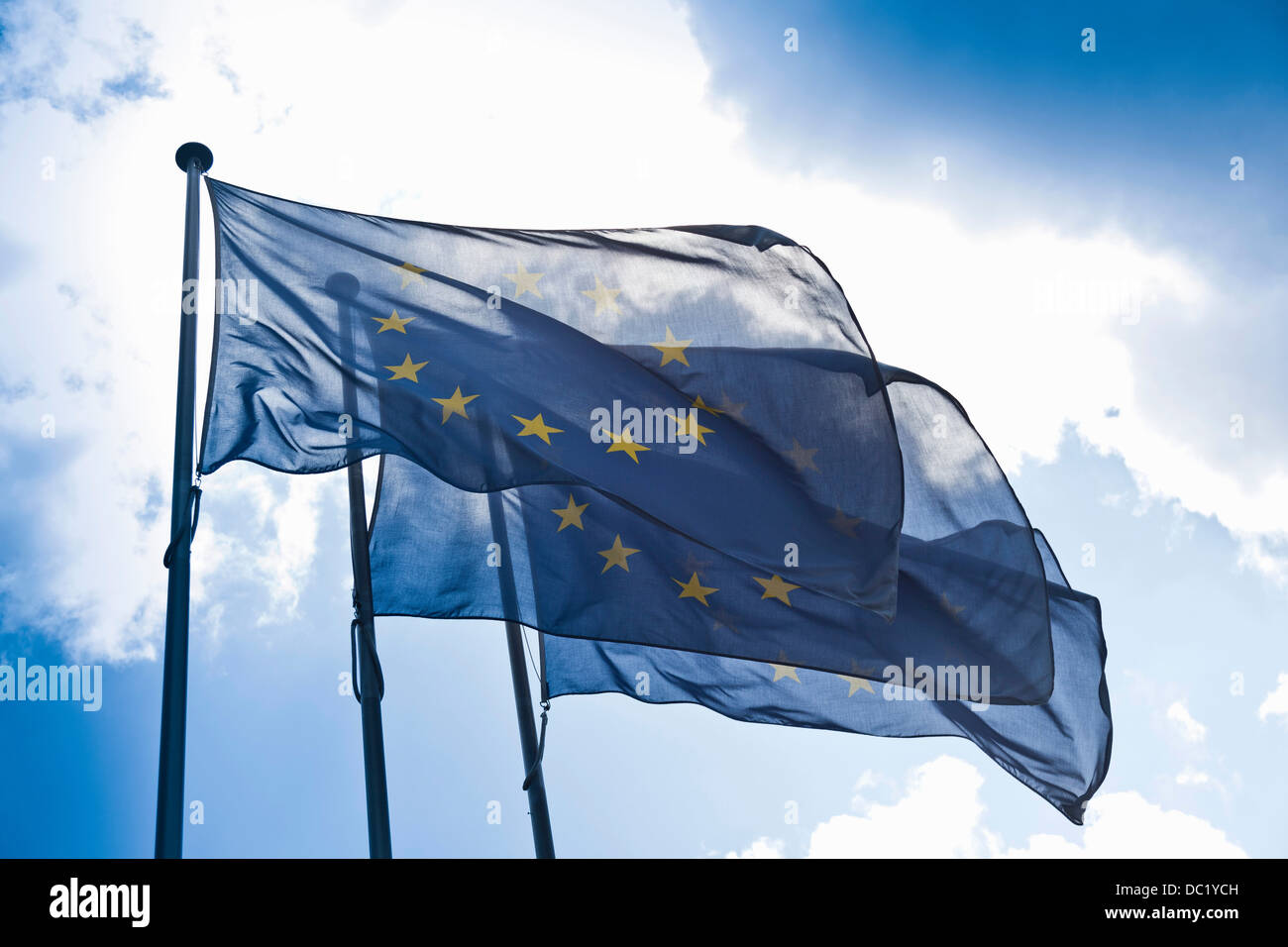 European community flags Stock Photo