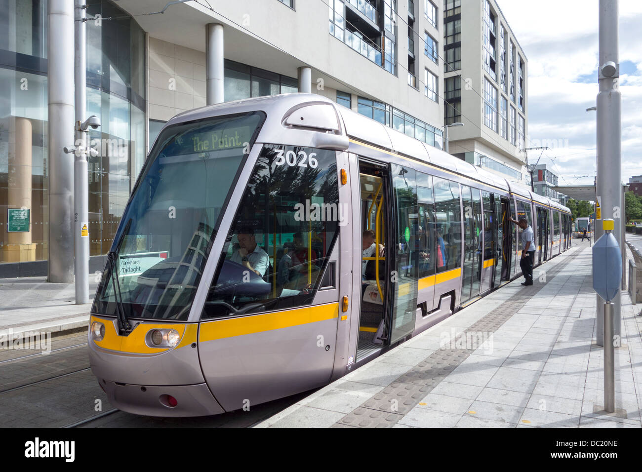 Luas- Dublin light rail tram system at the terminus at Tallaght, County Dublin, Ireland Stock Photo