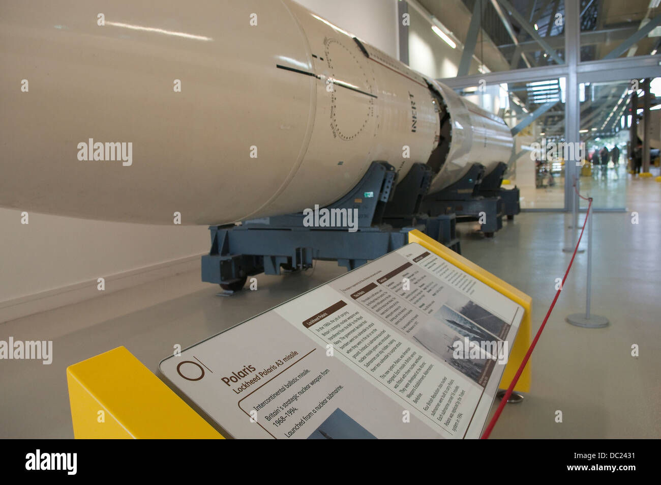 Lockheed Polaris A3 missile at Duxford Imperial War Museum. Stock Photo