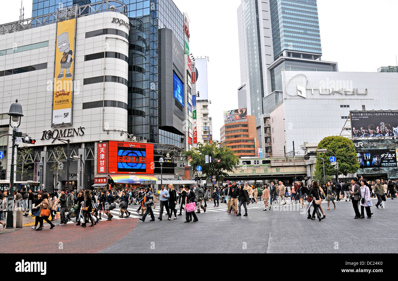 street scene Shibuya Tokyo Japan Stock Photo