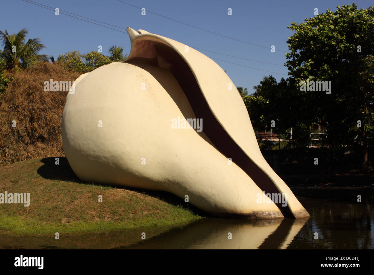 Big white conch sculpture Stock Photo