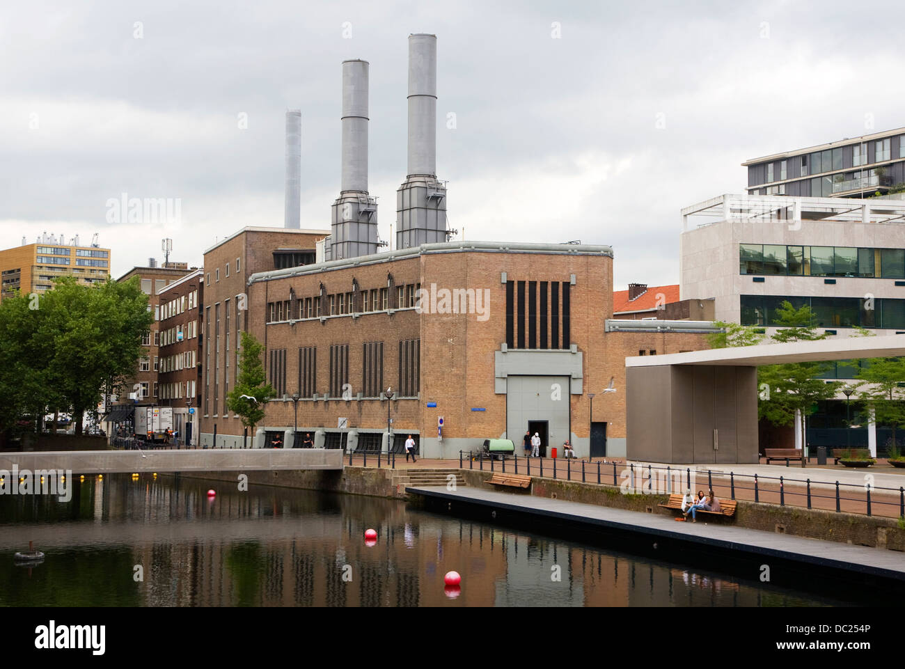 The heating plant power station Delftsevaart Delft canal Rotterdam