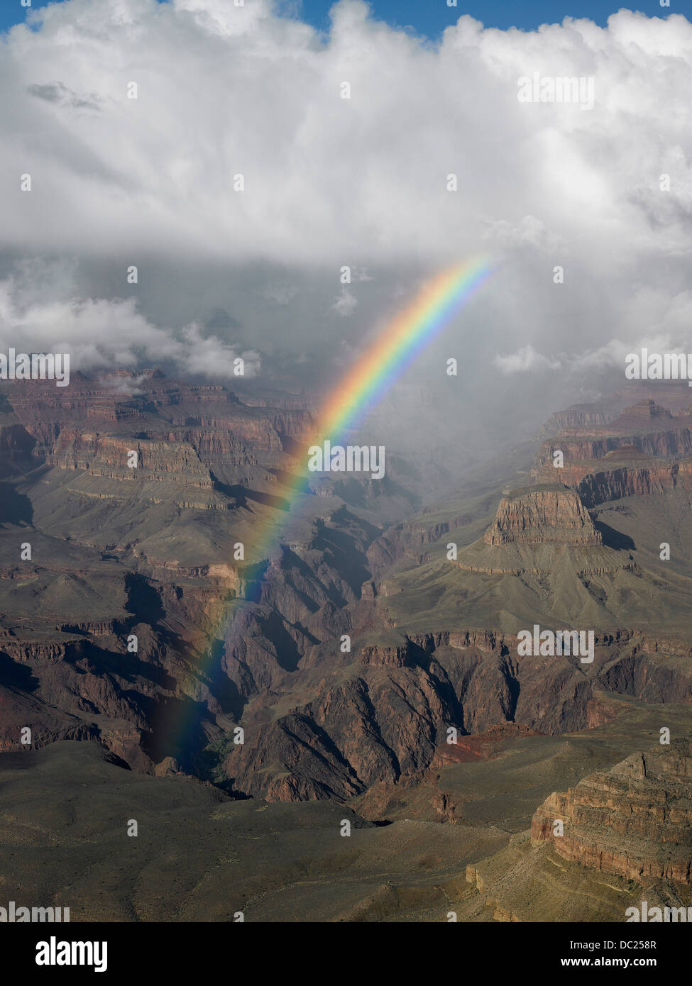 Beautiful rainbow over the Grand Canyon Stock Photo - Alamy