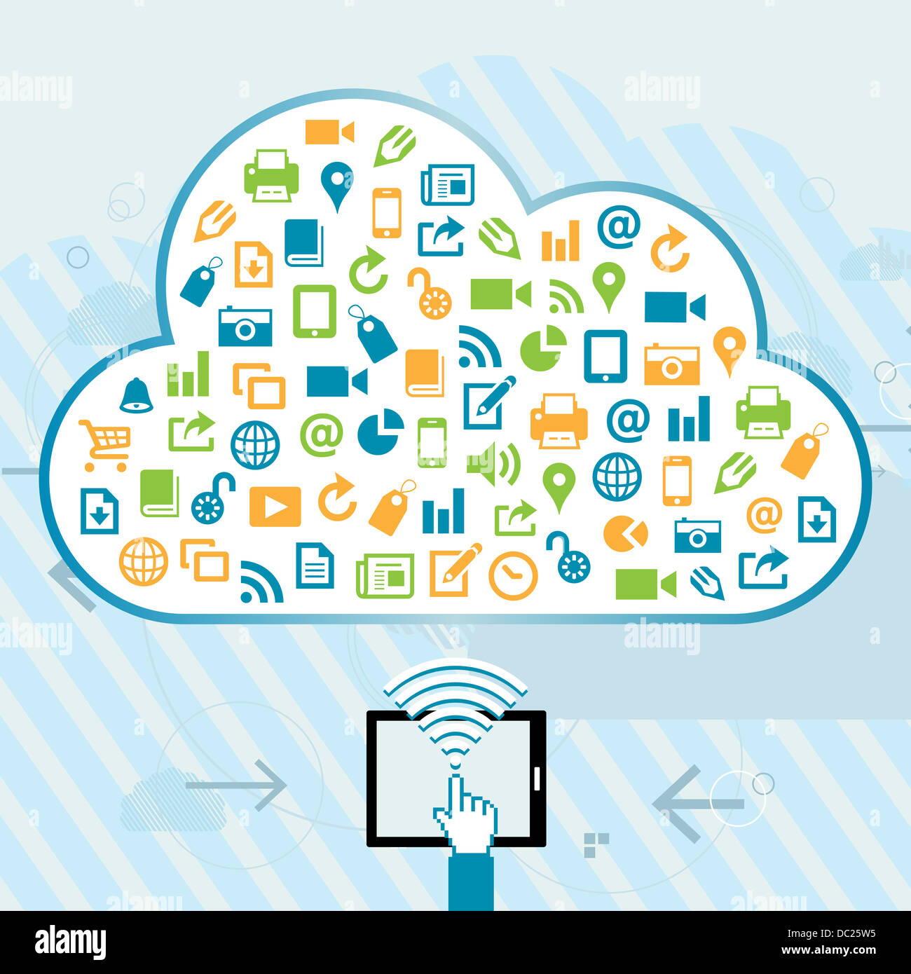 Vector illustration of wireless access technology concept Stock Photo ...
