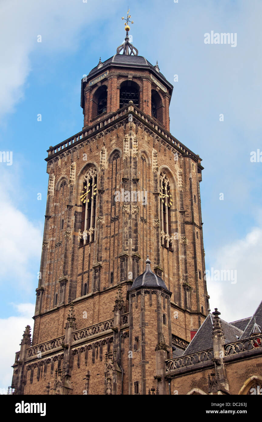 Tower of Grote Kerk or Great Church Deventer Holland Stock Photo