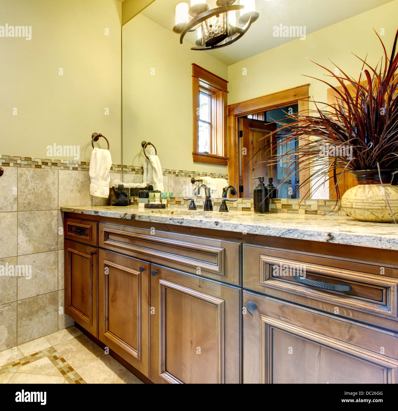 Luxury bathroom cabinets in mountain home Stock Photo - Alamy