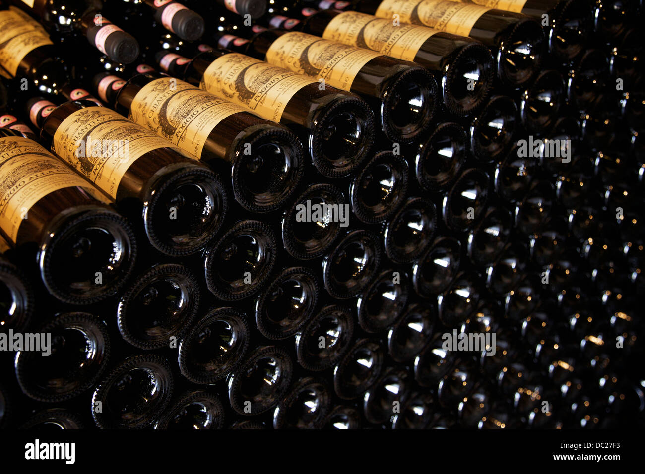 stacked wine in a cellar Stock Photo Alamy