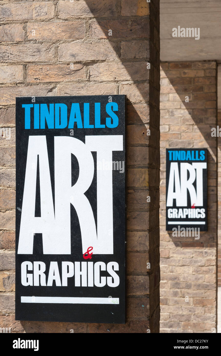 Signs for Tindall Art Supplies Shop King Street Cambridge UK Stock Photo