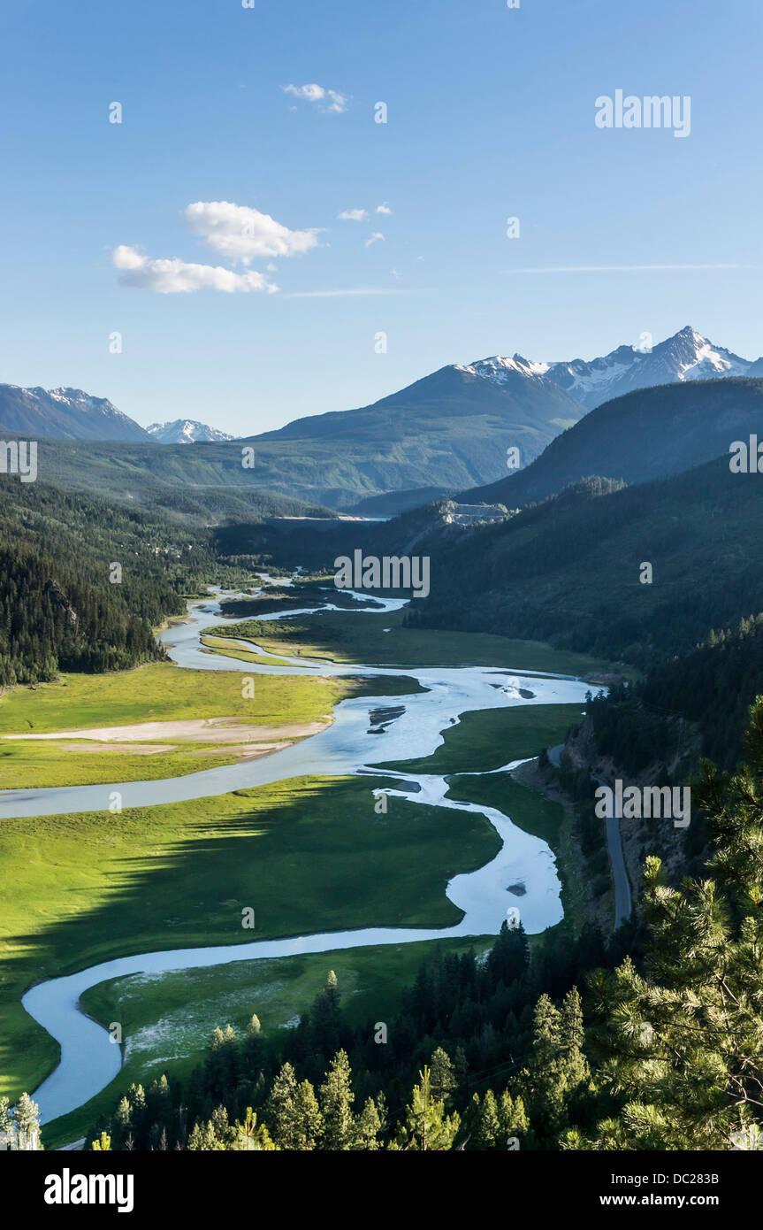 View of the Bridge River Valley in late spring, Gold Bridge, British