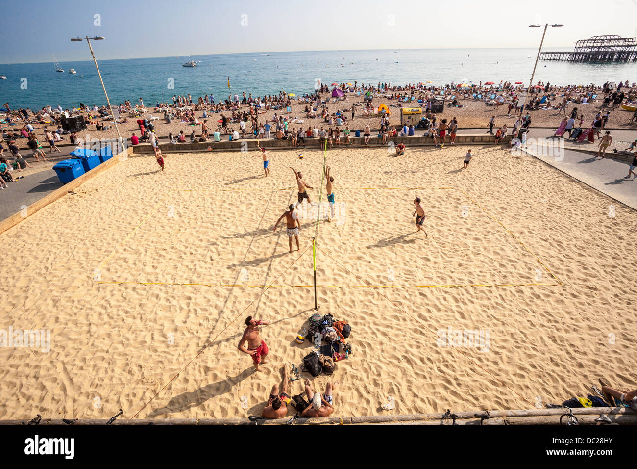 Beach volleyball, Brighton, UK Stock Photo Alamy