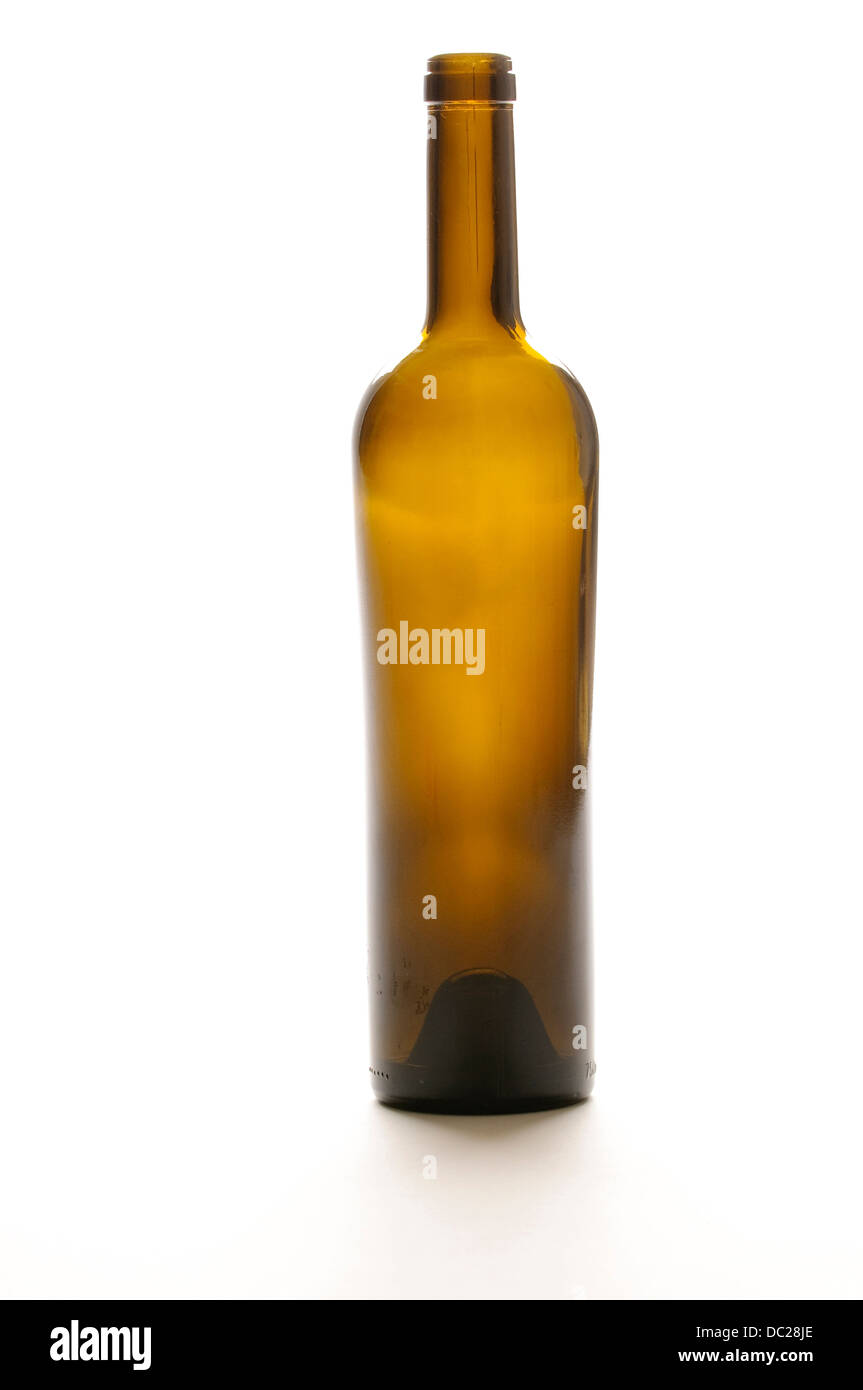 Empty Wine Bottle On White Background Stock Photo Alamy