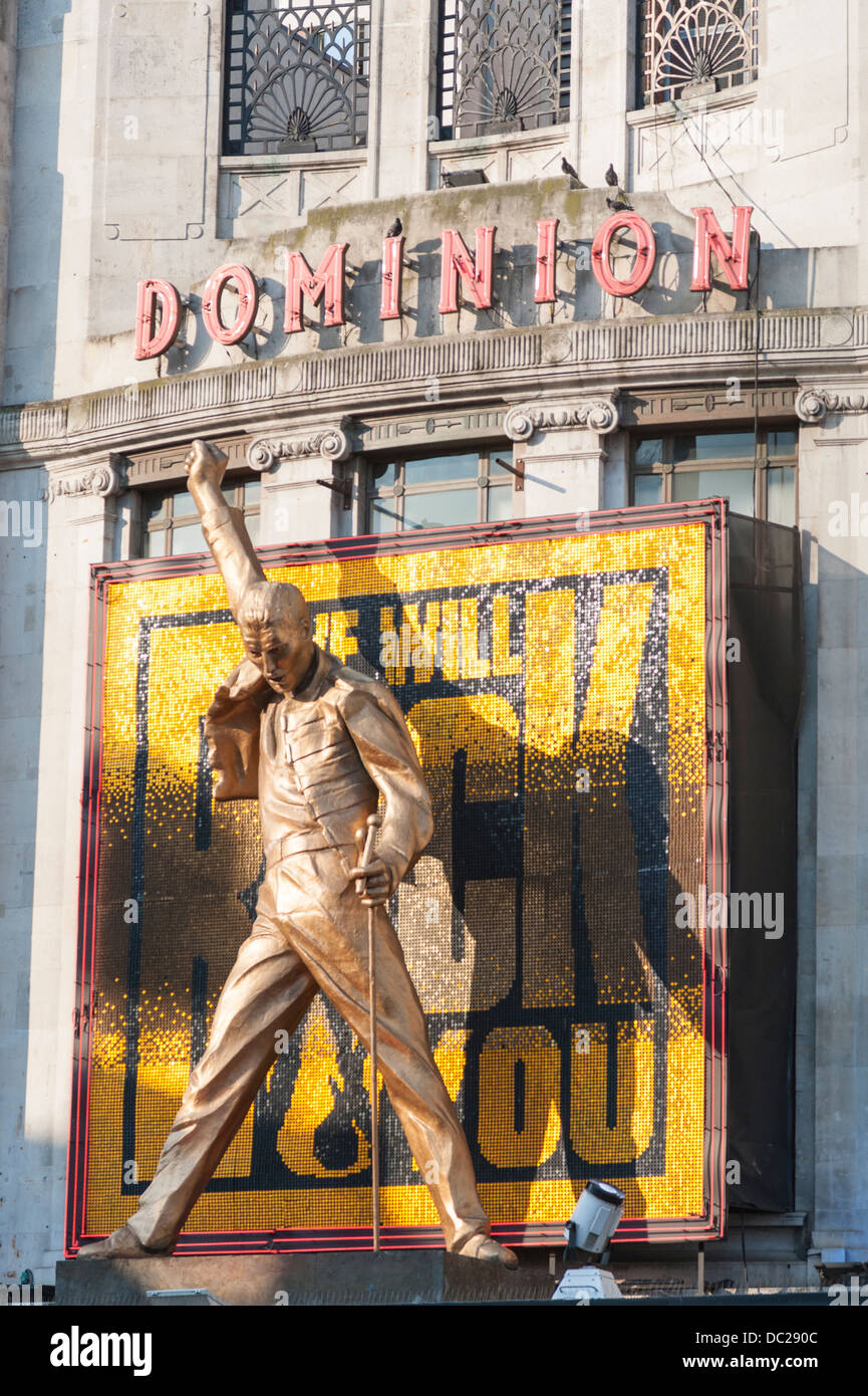 The sign for the musical We Will Rock You outside the Dominion Theatre London UK Stock Photo