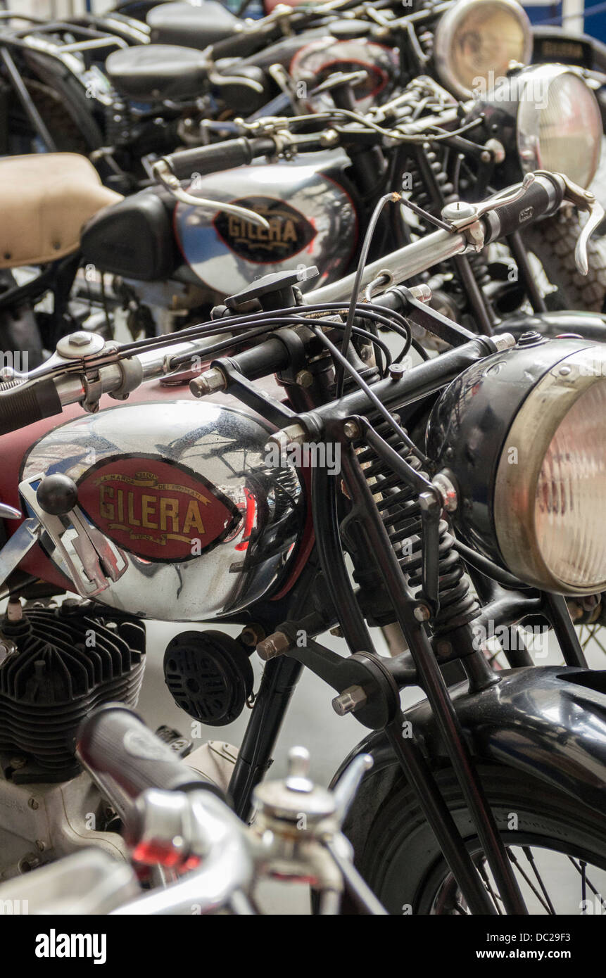 Vintage Gilera Motorcycles At The Piaggio Museum Pontedera Italy Stock Photo Alamy