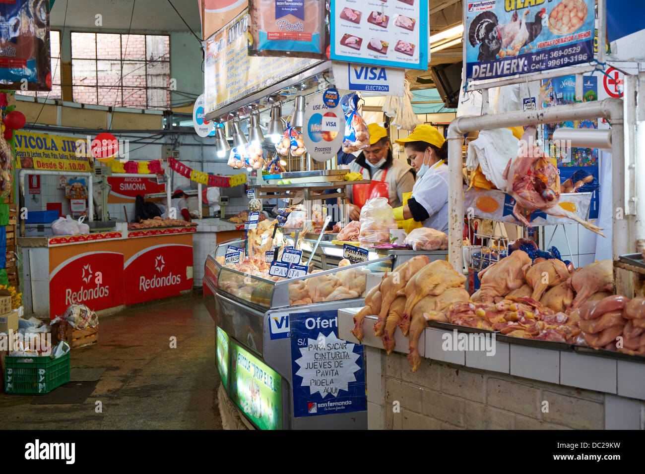 Surquillo Market stalls in Lima,Peru. Stock Photo