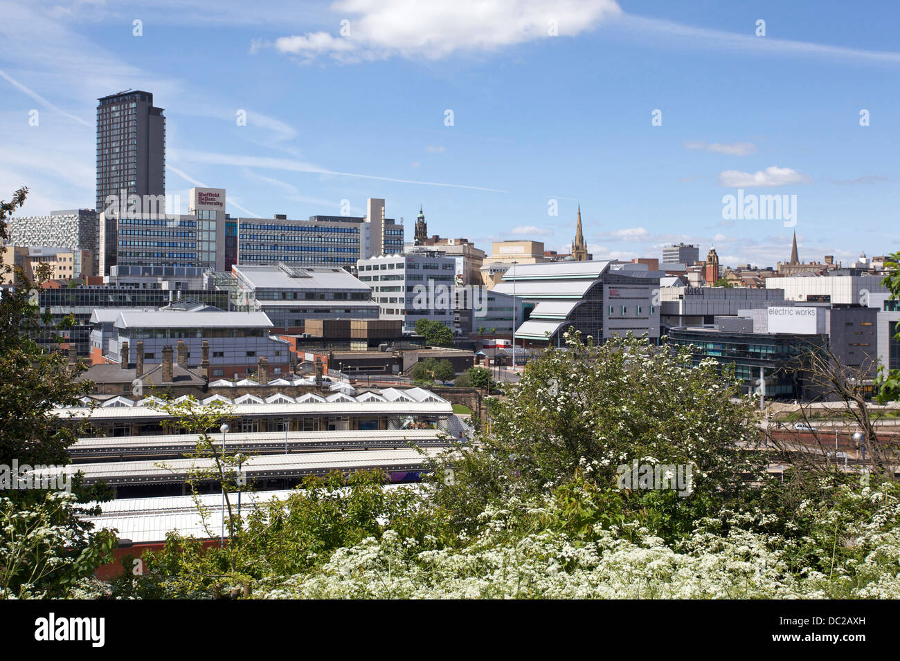 Sheffield City Centre Panorama Stock Photo Alamy