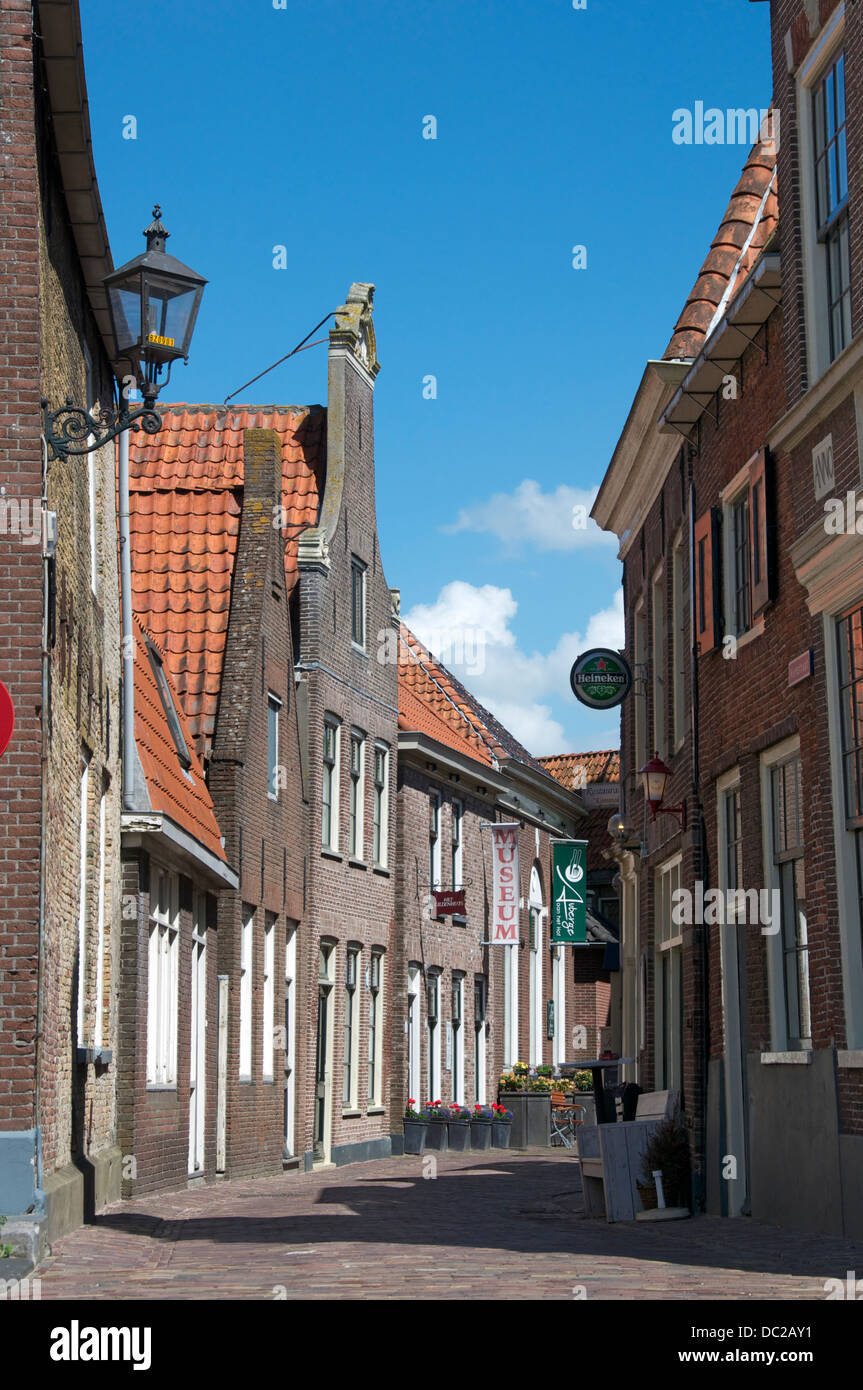 Narrow street Blokzijl Holland Stock Photo
