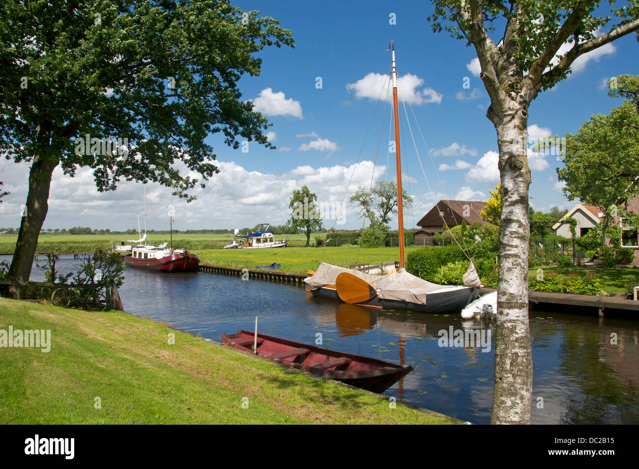Pretty canal Blokzijl Holland Stock Photo