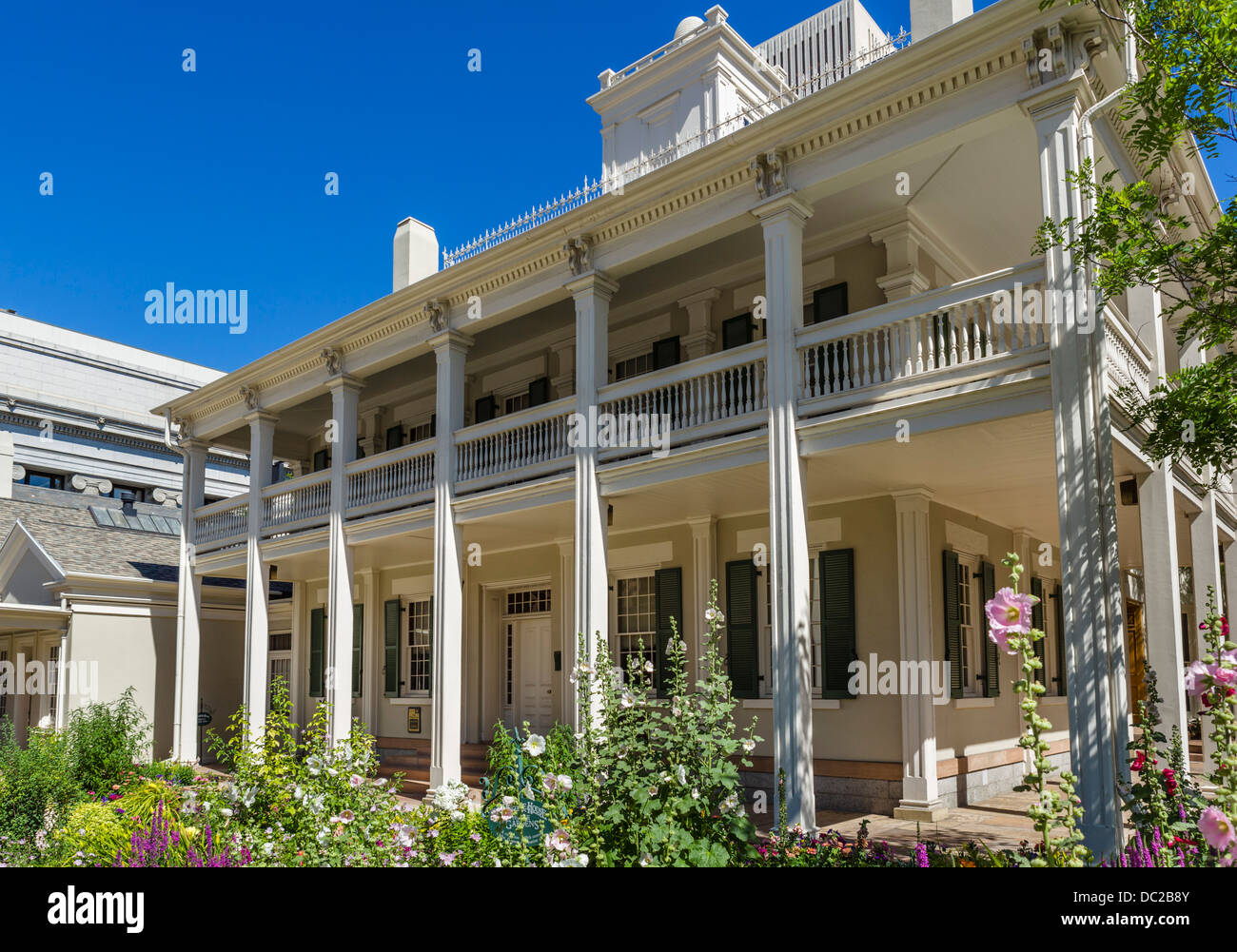 The Beehive House, home of Brigham Young, East South Temple Street, Salt Lake City, Utah, USA Stock Photo