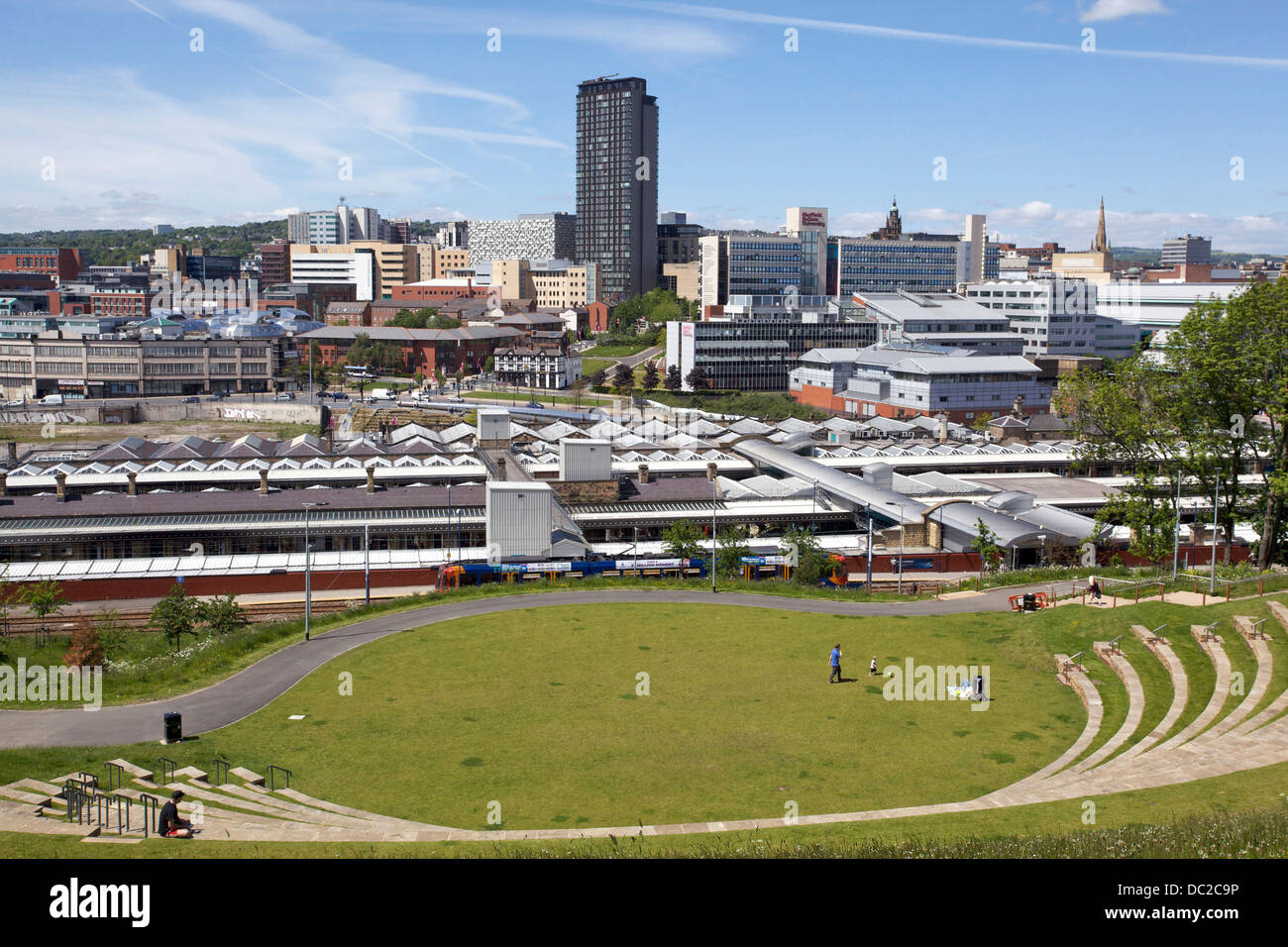 Sheffield City Centre Panorama Stock Photo Alamy