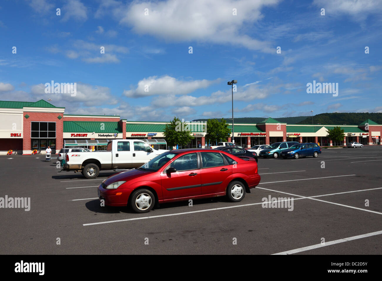 Car park outside shopping mall, Cumberland , Allegany County , Maryland , United States of America Stock Photo