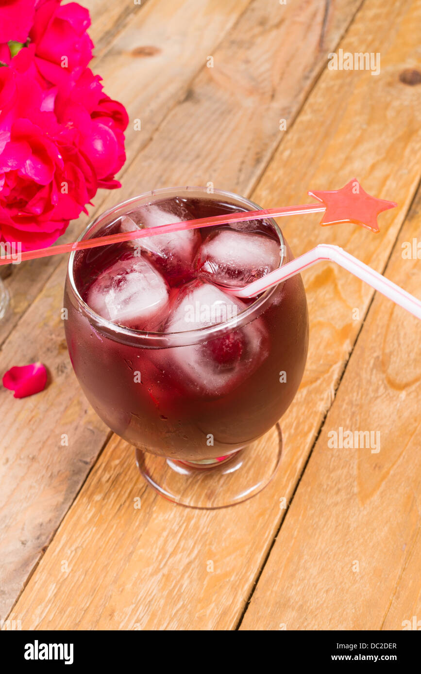 Sweet fruit cocktail based on cherry juice Stock Photo