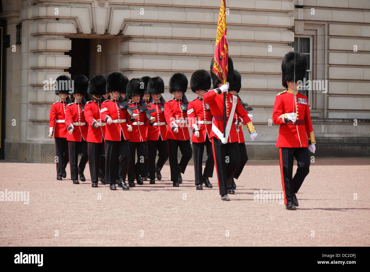 Soldiers in traditional uniform during the change of the guards at