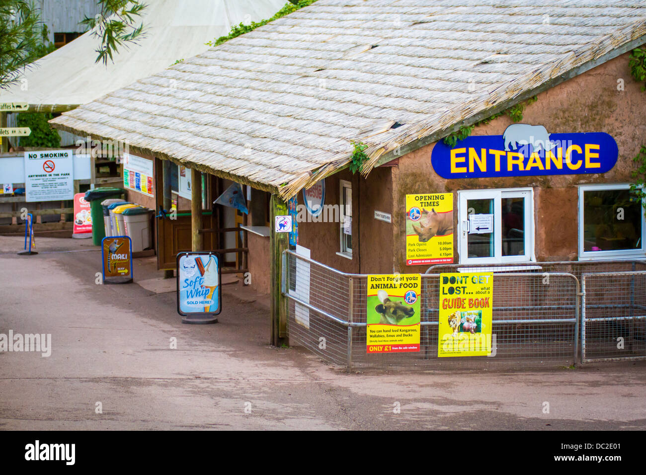 Entrance building at South Lakes Wild Animal Park, Dalton in Furness, Cumbria. Stock Photo