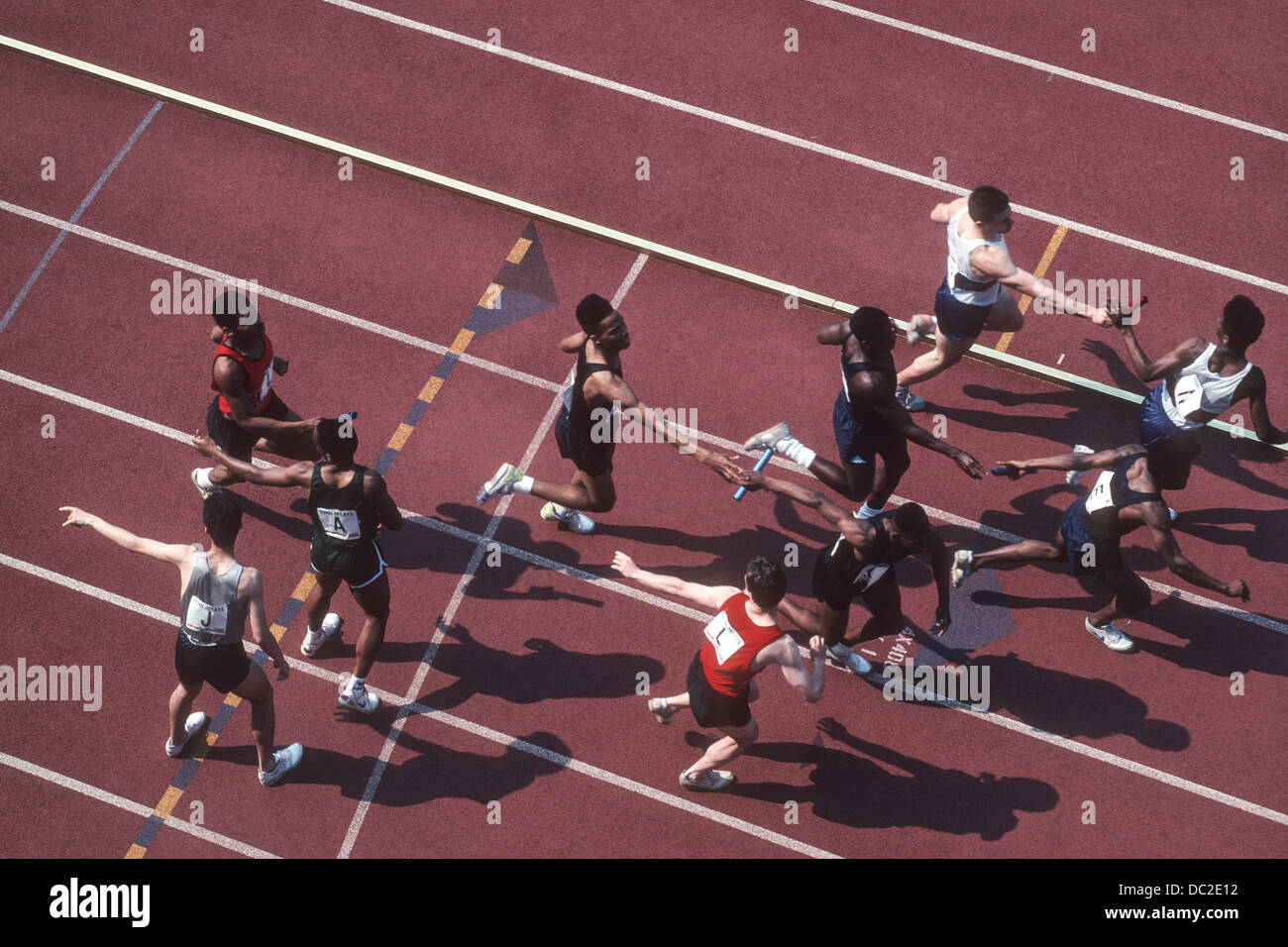 Boys relay race Stock Photo - Alamy