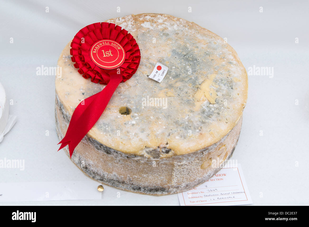 Prize-winning cheese at Bakewell Show (Beauvale) Stock Photo