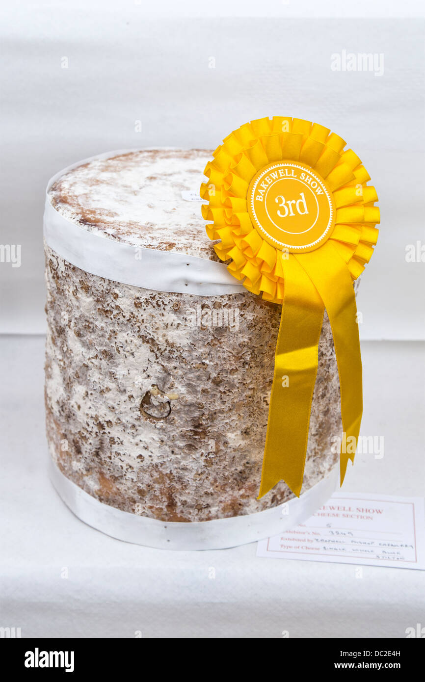 Prize-winning cheeses at Bakewell Show (Stilton) Stock Photo