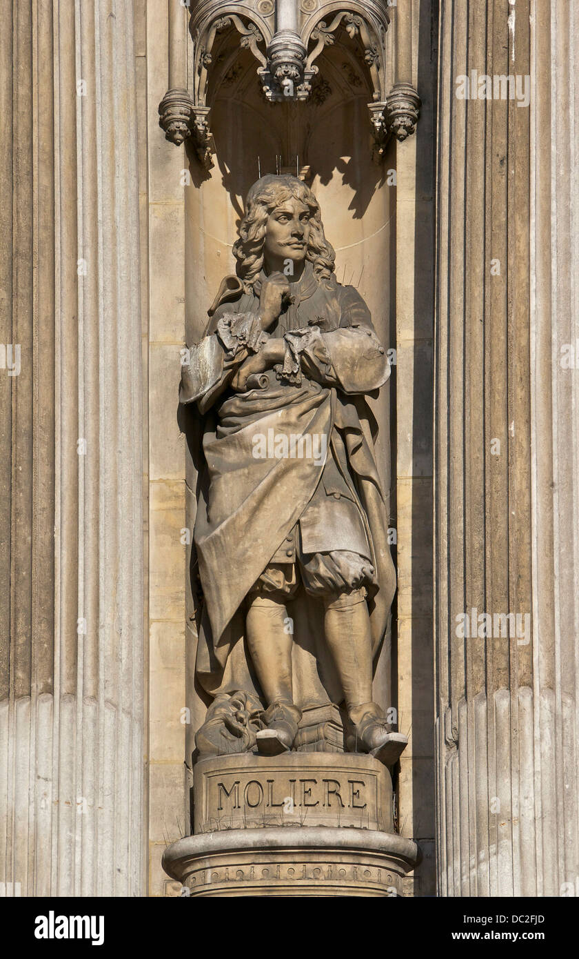Statue of Molière, Hôtel de Ville de Paris, France. Stock Photo