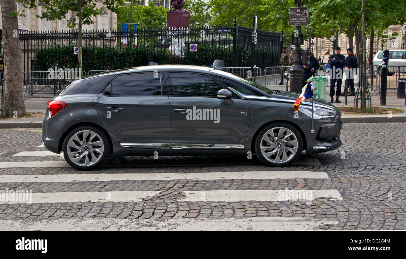 The Citroën DS5 hybrid, used by Mr. François Hollande, President of the French Republic, with the presidential pennant. 14th ju Stock Photo