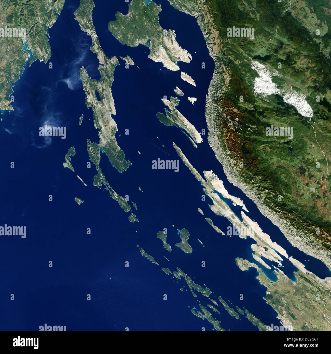 Satellite Image Of Islands Off The Croatian Coast Croatia Europe Stock Photo Alamy