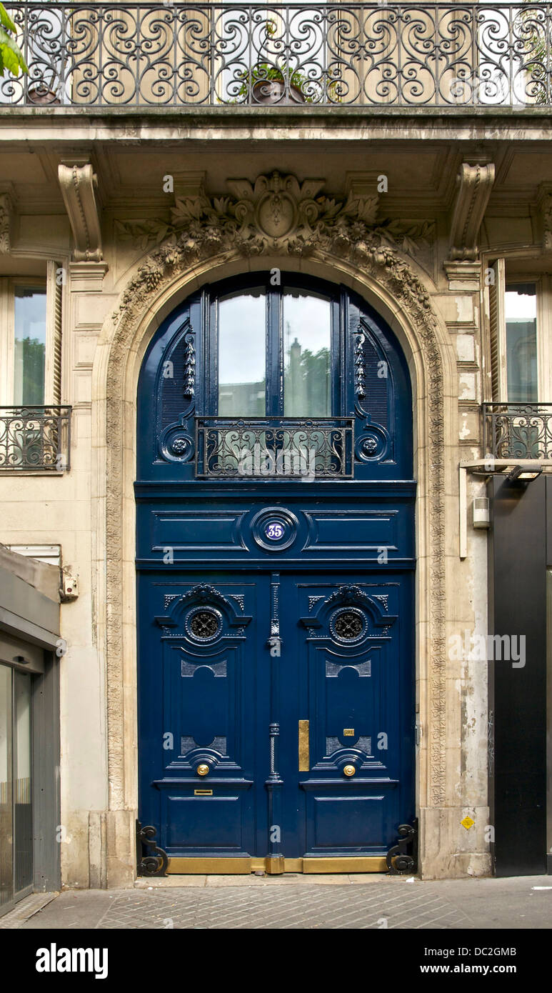 Door of 35, boulevard Saint-Michel in Paris, France. Stock Photo