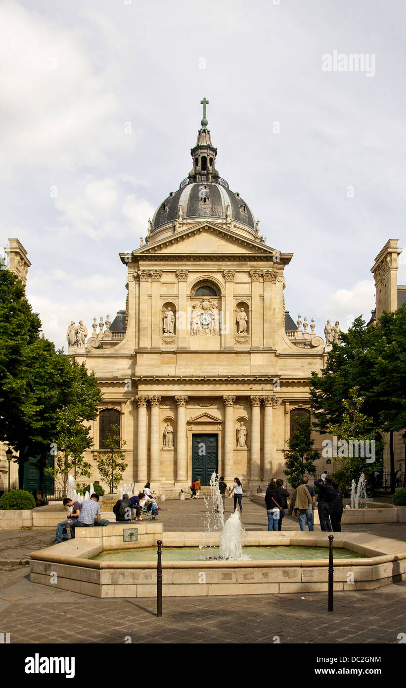 Facade of the chapelle sainte ursule of the sorbonne hires stock