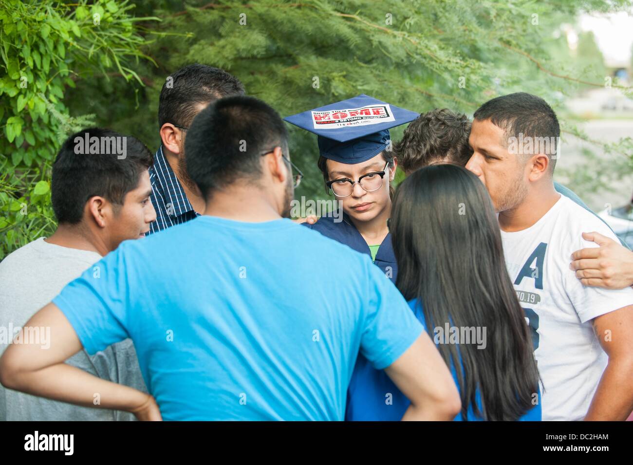 Tucson, Arizona, USA. 7th Aug, 2013. LULU MARTINEZ, one of the ''Dream 9''  immigrants who surrendered to authorities in Nogales, Ariz. two weeks ago  in protest of immigration policies, stands with other