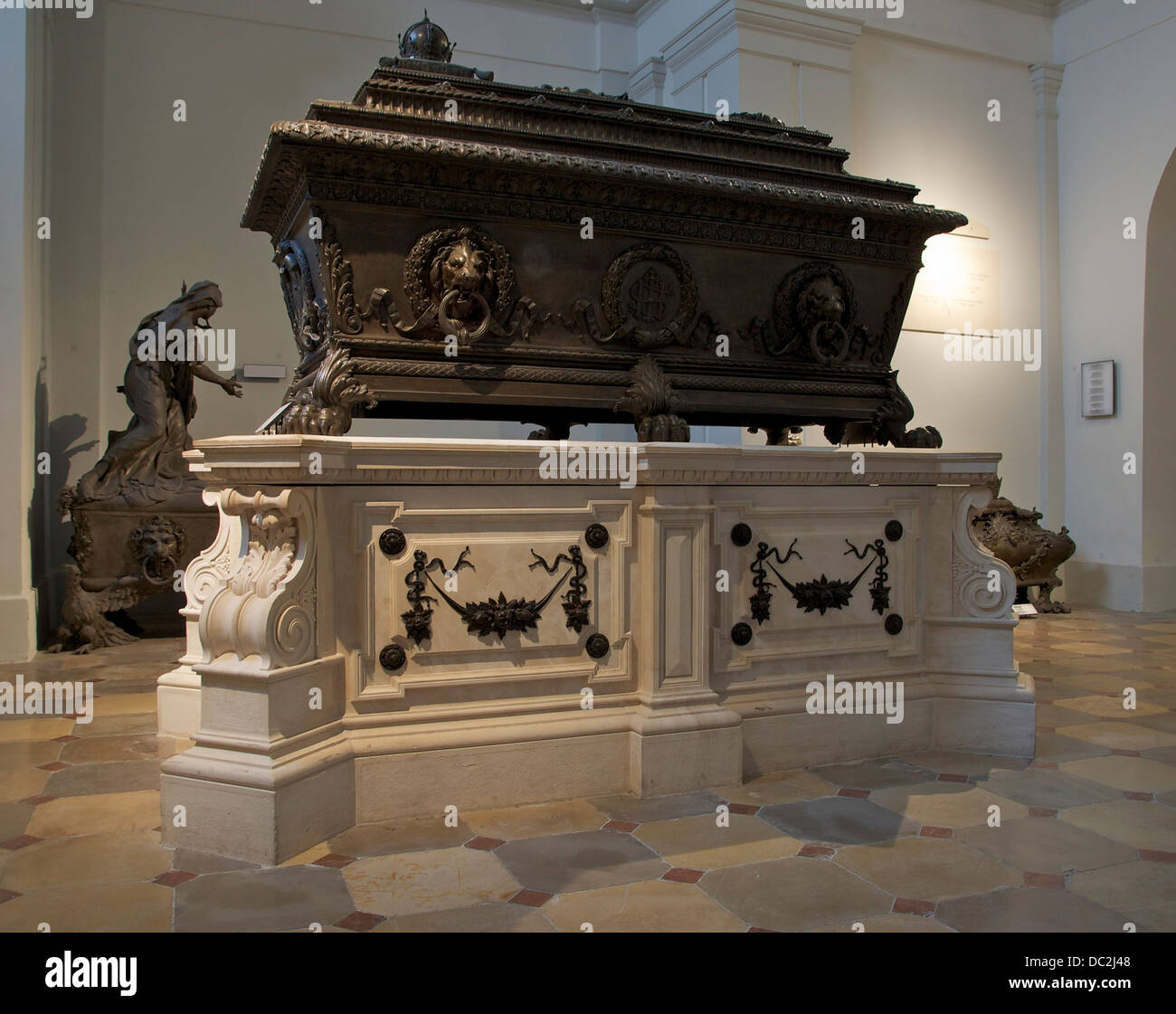 The sarcophagus of emperor Ferdinand I of Austria, Kapuziner Gruft, Vienna, Austria. Stock Photo